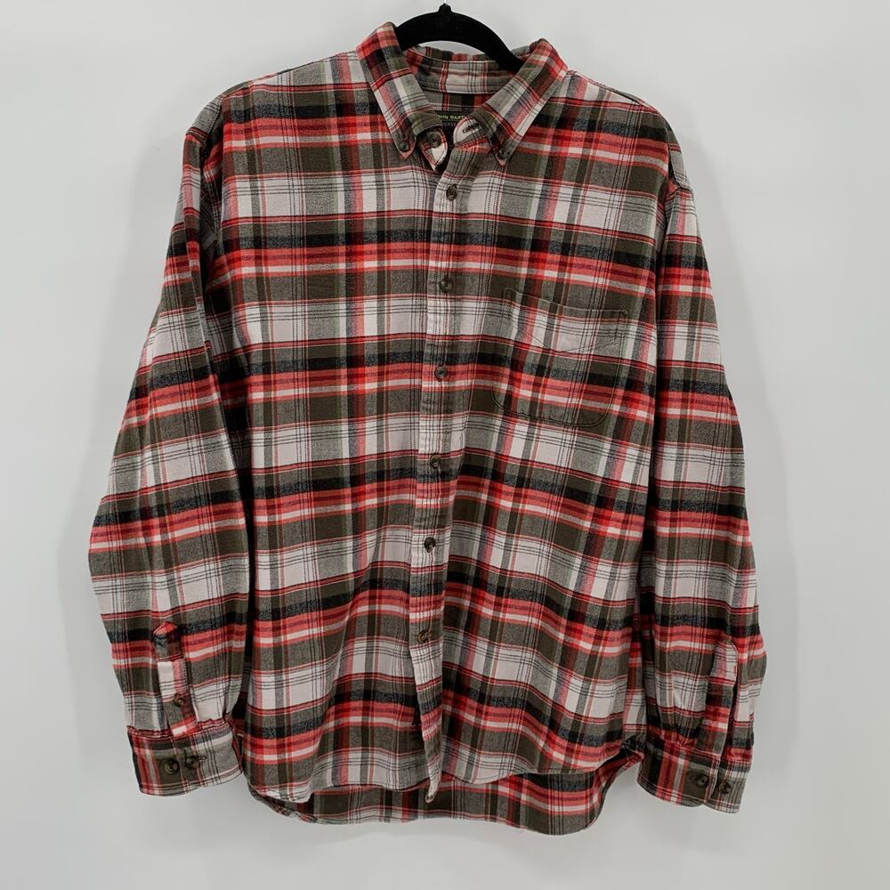 John Bartlett Consensus Button Up Shirt Flannel Mens XL Plaid Multicolor